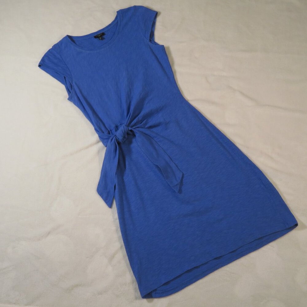 Talbots Blue Tie Detail Knit Shift Dress SP